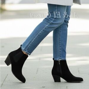 DV by Dolce Vita Collyns Black Faux Suede Ankle Booties Size 10 New With Box